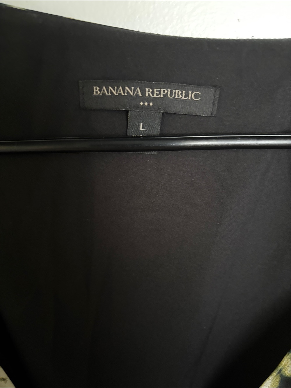 Banana Republic Black and Cream Patterned Wrap Midi Dress - Picture 2 of 4